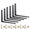 OEEKOI Shelf Bracket L-shaped Set of 6 Wall-mounted Shelf Bracket Angle Bracket L-shaped Shelf Bracket 300mm*250mm (pack of 6, Matte Black)
