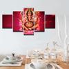 Canvas Wall Art Living Room HD Prints 5 Pieces India Tibetan Ganesha Elephant Head God Painting Poster Pictures Frame PENGDA