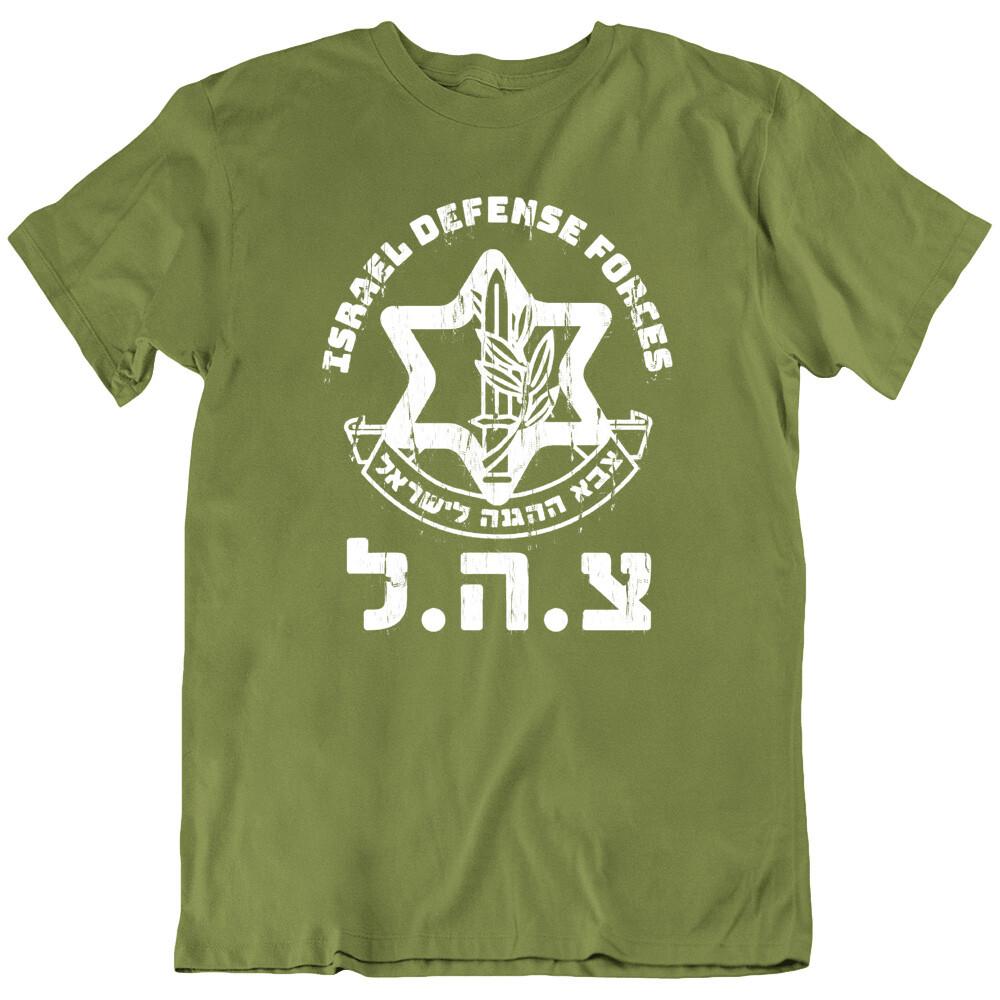 student Cotton T-shirt IDF, Text Vintage Israel Defense Forces, Army Military Soldier T Shirt Tee