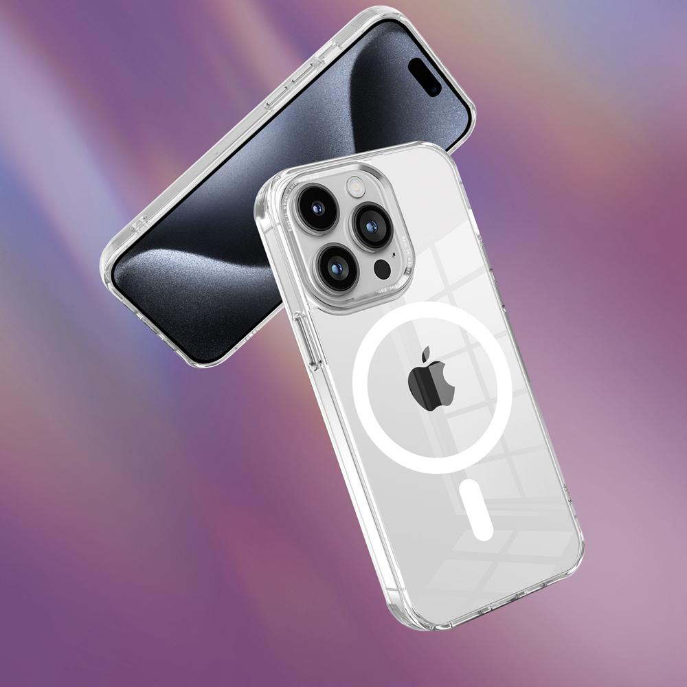 KEYSION Прозрачный чехол MagSafe для iPhone 15 14 Pro Max Прозрачный магнитный чехол для беспроводной зарядки iPhone 13 Pro Max