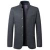 Autumn and Winter Men's Stand-up Collar Business Woolen Coat Fashionable Middle-aged Wool Woolen Coat Woolen Coat
