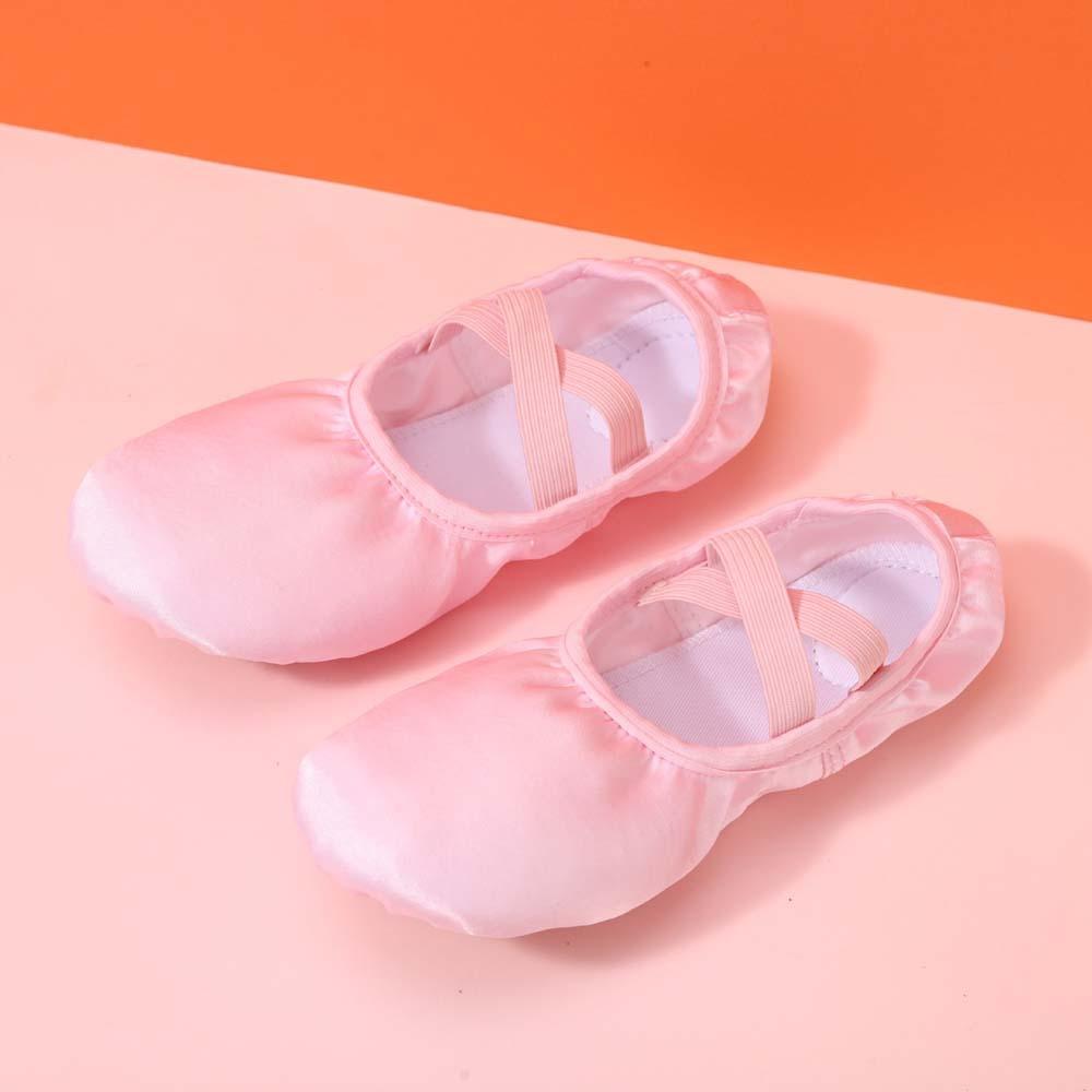 Мягкие пуанты с эластичной резинкой из искусственной кожи, танцевальные тапочки с пятнами, балетки для девочек и детей