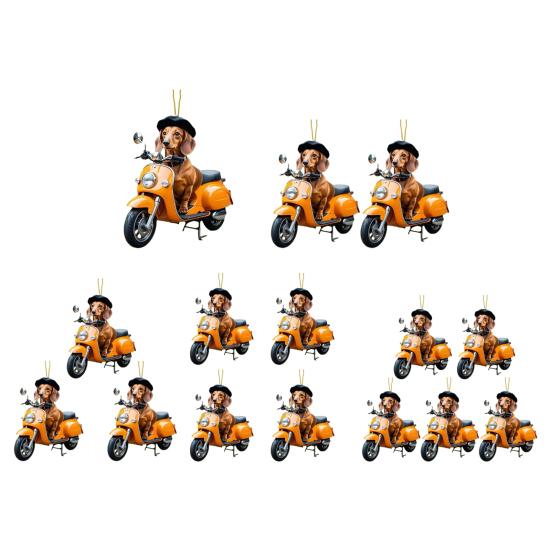 2D Подвеска для машины с собакой на велосипеде, акриловое украшение для зеркала заднего вида, милый тематический автомобильный аксессуар для декора интерьера