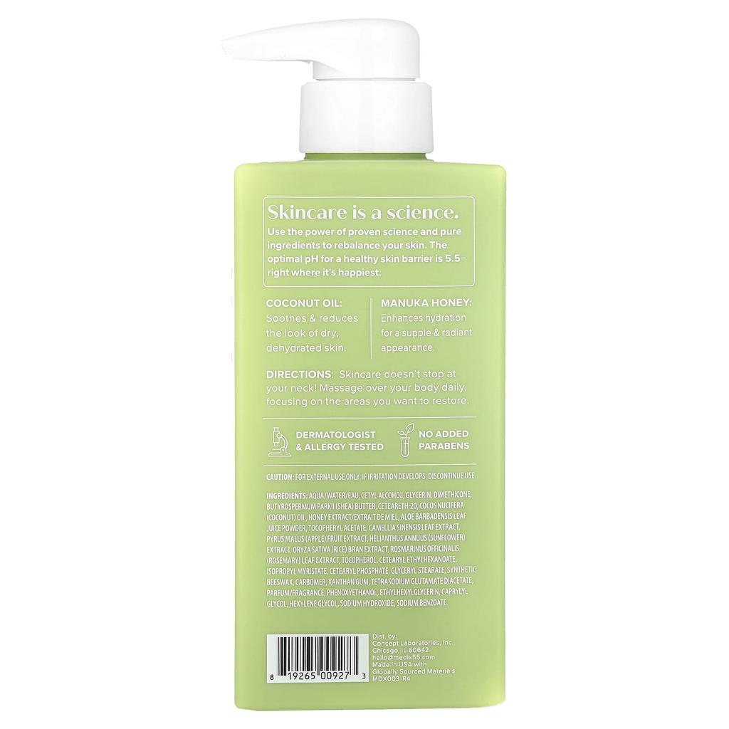 Medix 5.5 Body Treatment Cream, Coconut Oil + Manuka Honey, 444Ml(15Fl Oz)