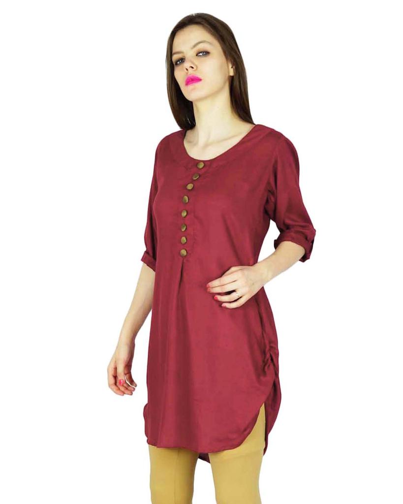 Phagun Indian Designer Printed Kurta Women Ethnic Kurti Casual Tunic Rayon
