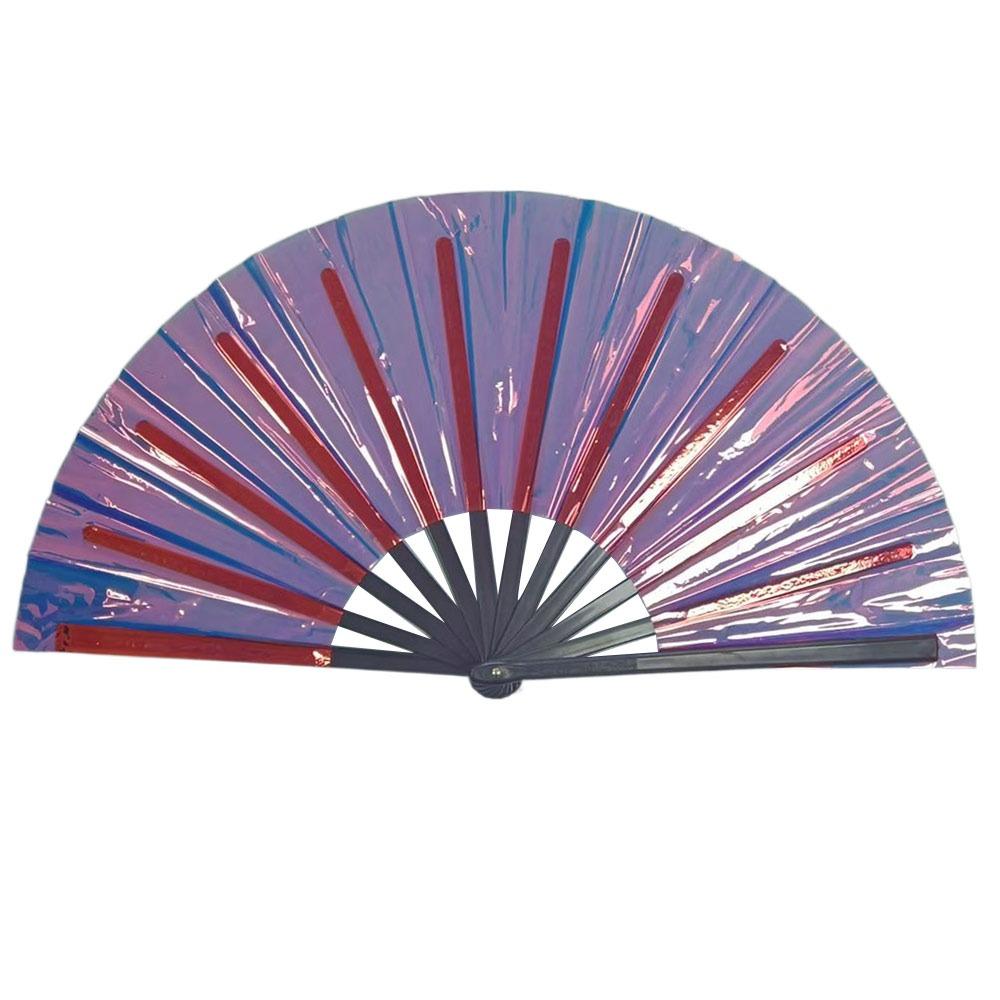 Lightweight Holographic Folding Fan Holographic Effect Dance Performance Props Cosplay