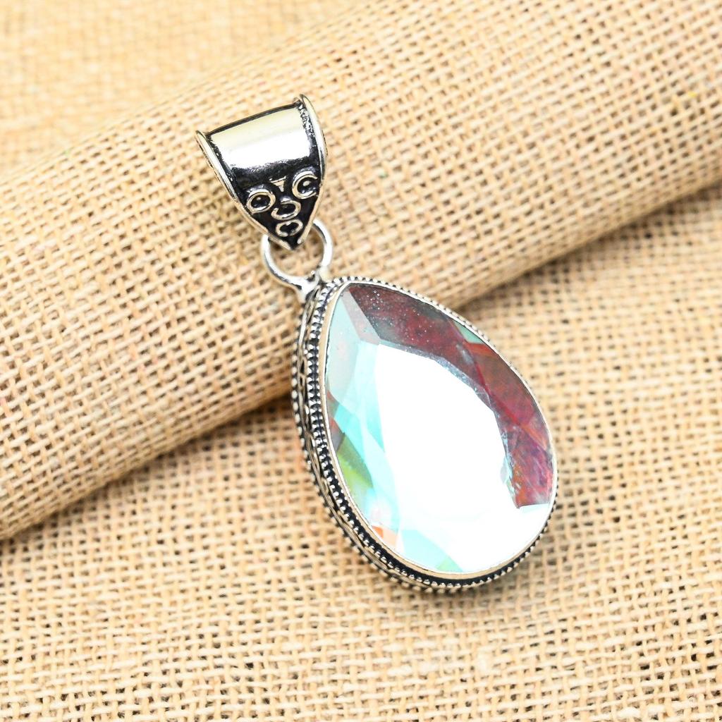 Ювелирные изделия из стерлингового серебра 925 пробы с мистическим топазом ручной работы, красивый кулон