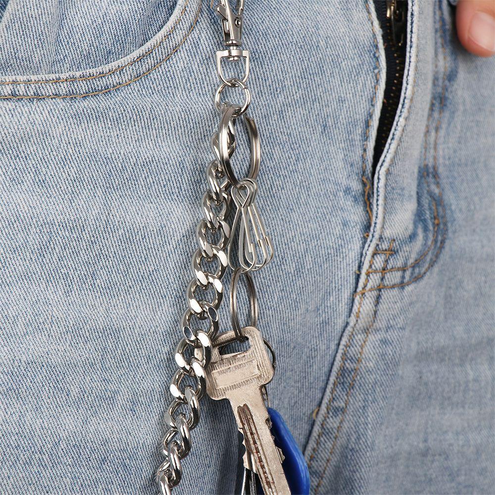 Hipster Punk Rock Key Chains Clip Pant Jean Keychain Wallet Chain Belt Thick chain Biker Link