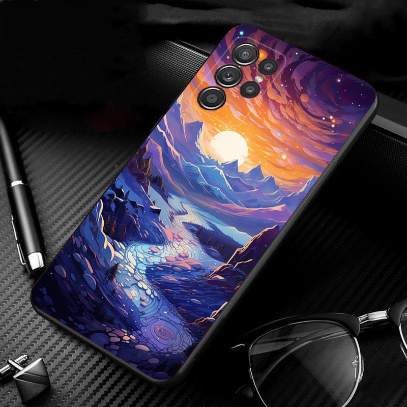 Чехол для телефона с изображением пейзажа и луны для Samsung A52S A21S A33 A23 A13 A14 A32 A52 A53 A54 A51 A71 A15