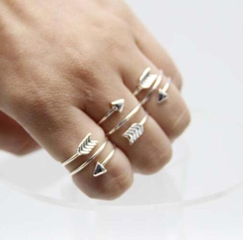Новые поступления, модные серебряные уникальные регулируемые кольца с покрытием, крутое кольцо на палец со стрелкой, кольцо для влюбленных