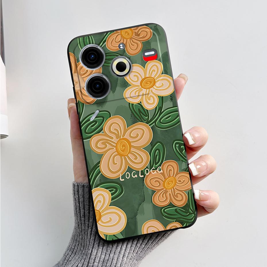 6,78" Для Tecno Pova 6 Neo Чехол Pova6 Neo Задняя крышка Стильный узор Черный силикон Мягкие чехлы для телефона Для Tecno Pova 6 Neo Fundas