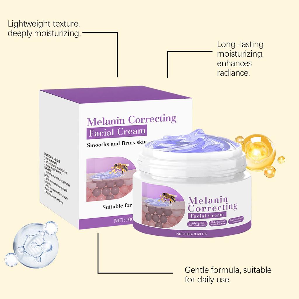 Крем для коррекции меланина, уменьшает тусклость и улучшает текстуру нежной кожи, отбеливающий крем, 100 г(1шт