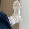 Cream Socks Breathable Medium Tube Socks Xiaohongshu Same Contrasting Color Summer Versatile Stacking Socks