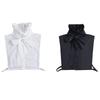 Perfect Match New Cotton Ruffle Bow Decoration Detachable White Fake Collar Black Blouse Sweater Lapel Top Clothing Accessories
