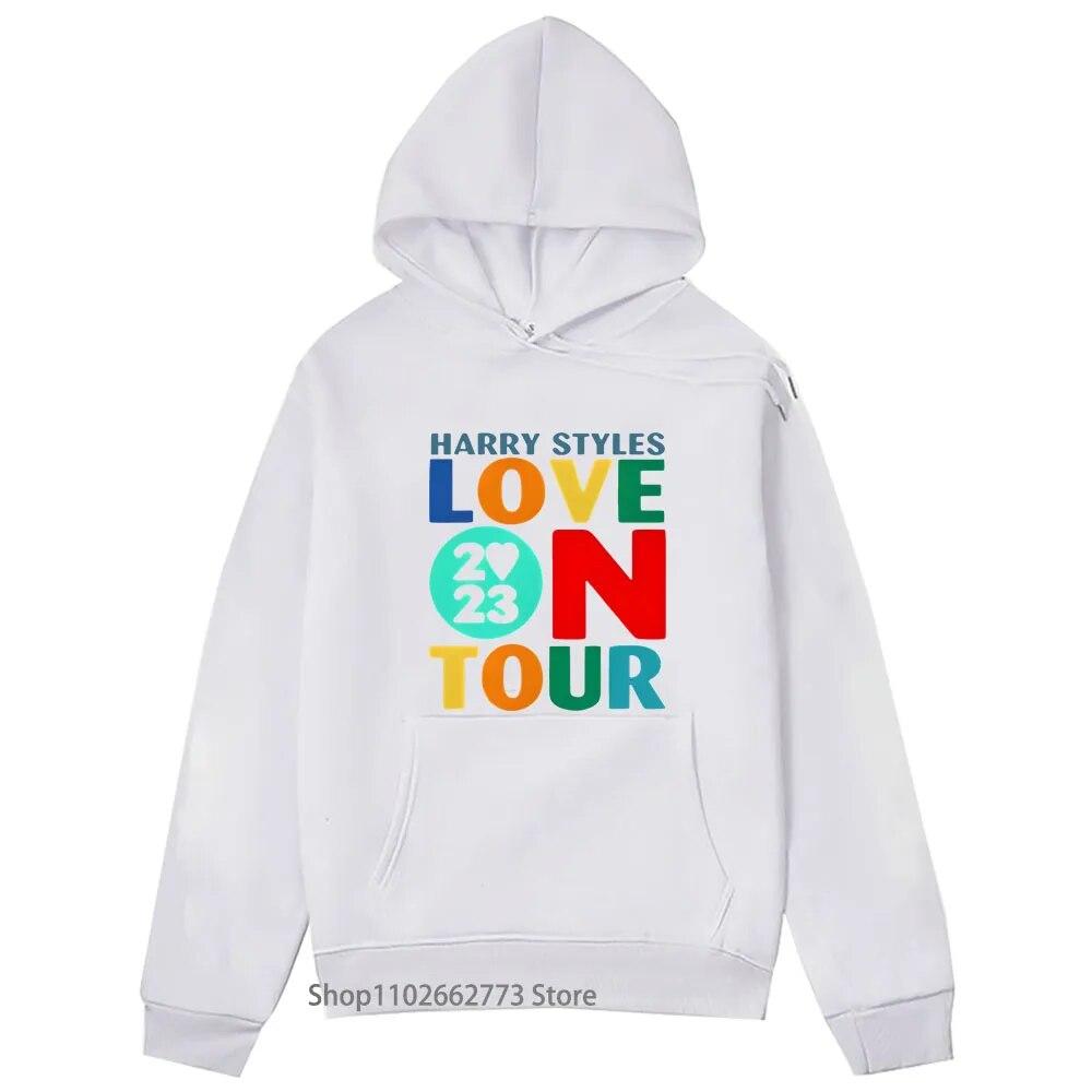 Толстовки для концертов Love O Tour, унисекс, винтажная толстовка Harrys Haus с капюшоном, хип-топы в стиле поп-музыки, одежда Kpop, женский зимний пуловер