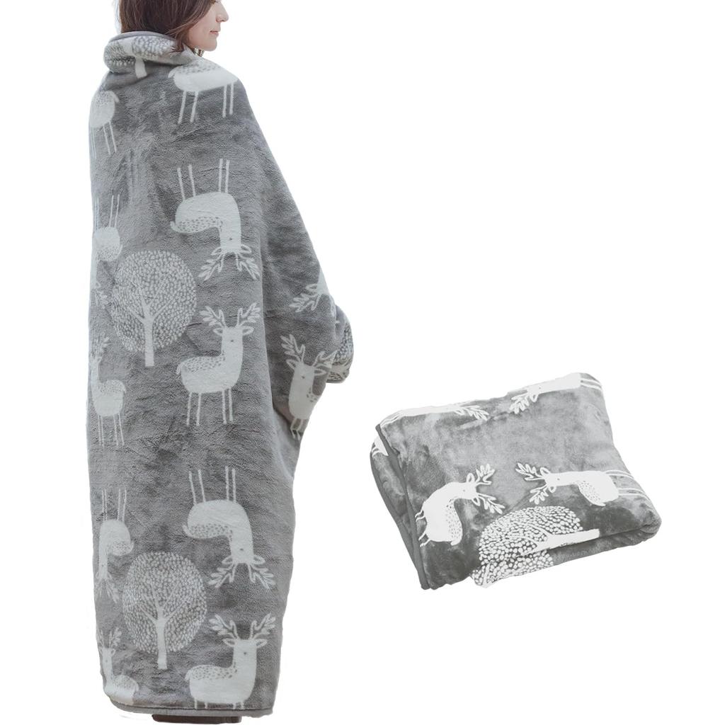 Electric Wearable Melting Wearable Electric Curun Urban Regular 140 X Elk Pattern Gray Blanket, Blanket, Flannel, Blanket, Style, Size, 140cm,