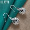 925 Sterling Silver Hollow Ball Pendant Wedding Earrings Jewelry