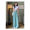 Wide-leg Pants for Women's Clothing Summer Thin 2025 New Narrow Version Pleated Japanese Style