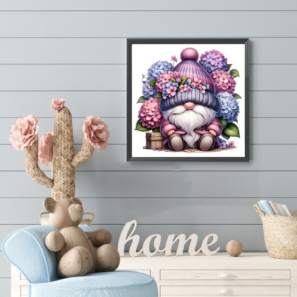 5D DIY Full Round Drill Diamond Painting Lavender Gnome Kit Home Decor30x30cm