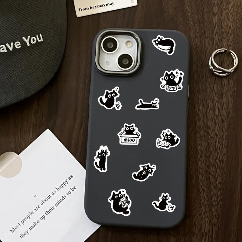 500 шт./набор Наклейки в рулоне с черным котом Граффити наклейки Сделай сам Чехол для телефона Ноутбук Бутылка для воды Водонепроницаемые наклейки