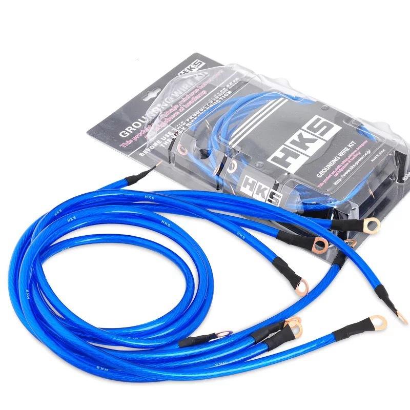 5 Point 0.6/0.8/1m Universal Car Ground Cables Auto Booster Jumper Grounding Wire System Kit to improve Power For Cars SUV Auto
