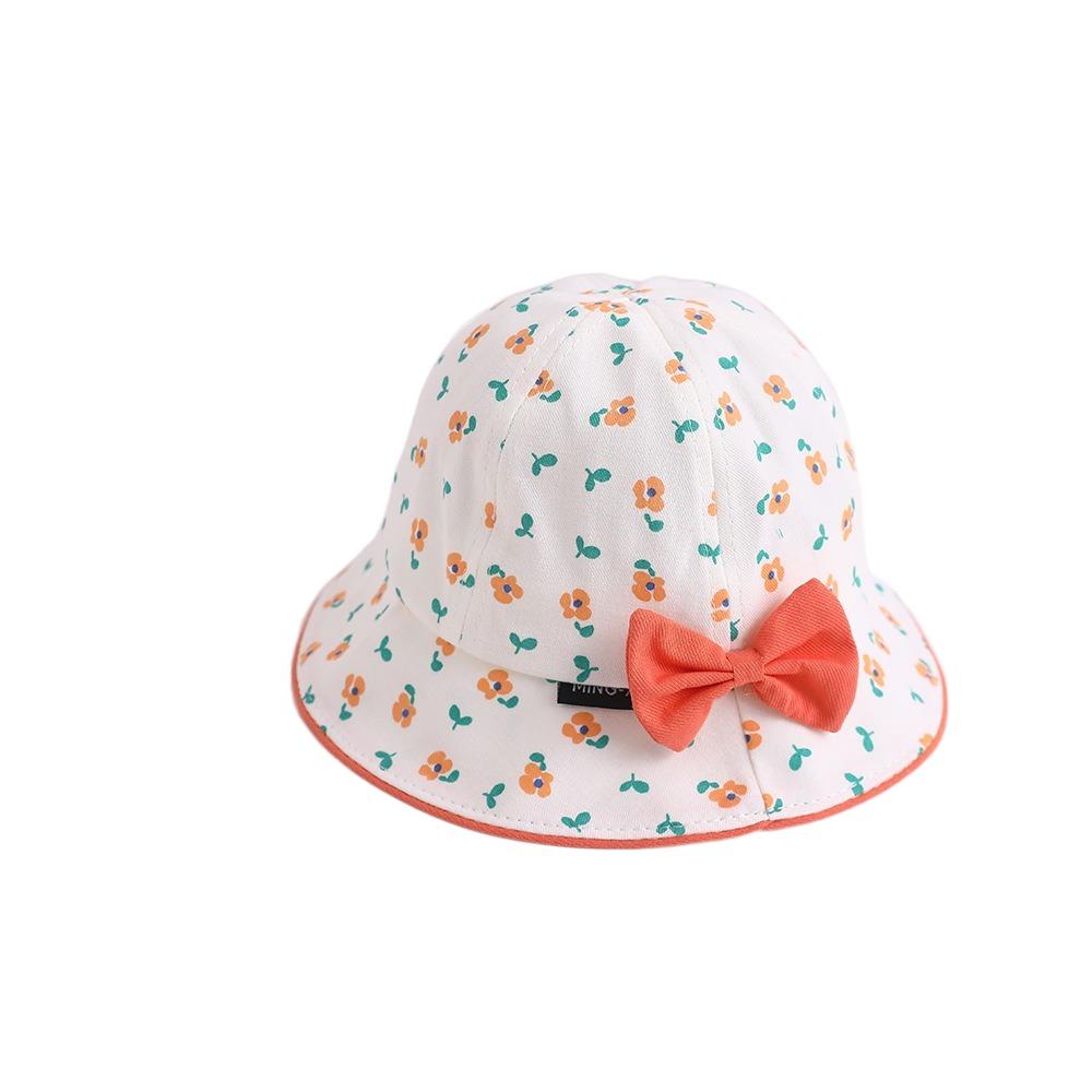 Bowknot Flower Bucket Cap Korean Style Children's Fisherman Hat Baby Shading Hat  Spring/Summer