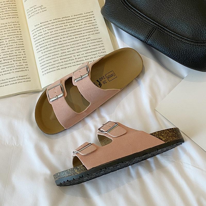 Сандалии на толстой подошве в стиле ретро с двумя пряжками для летней одежды на открытом воздухе 2024 года