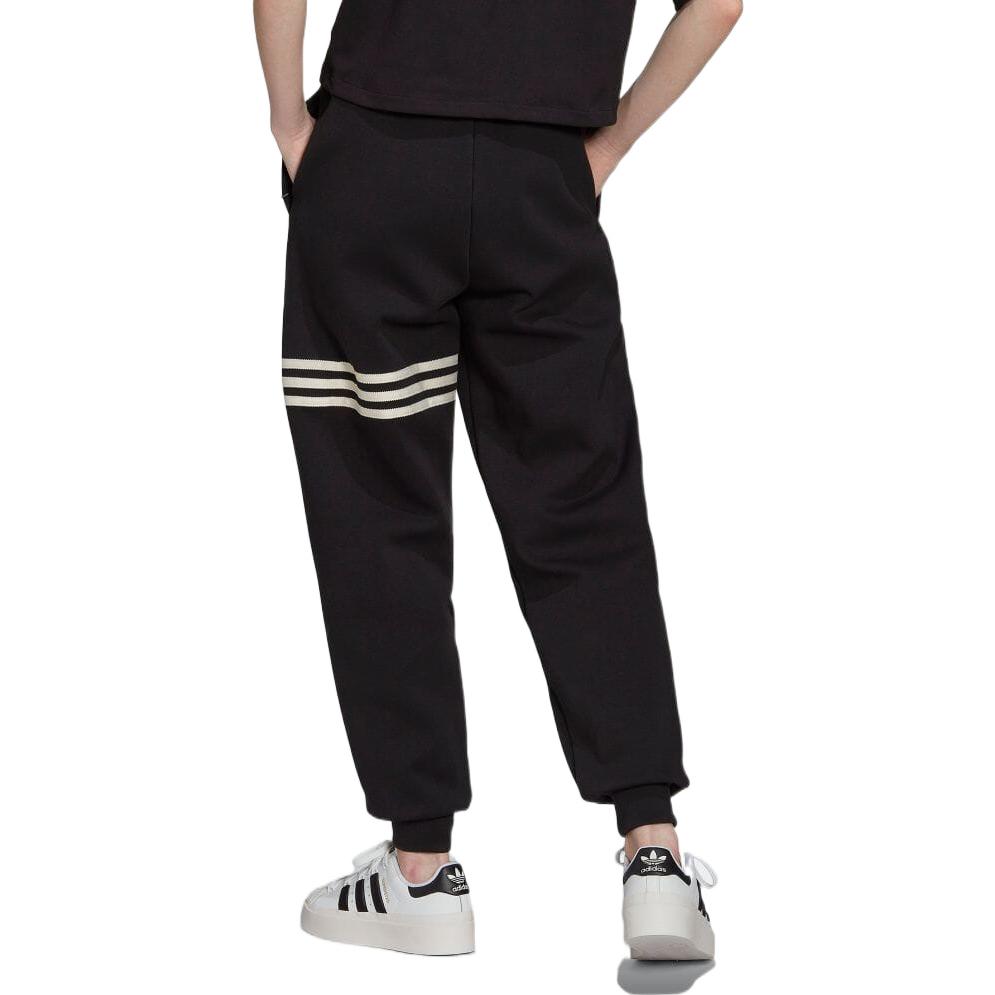 adidas Полосатые спортивные брюки прямого кроя женские, черные HM1765