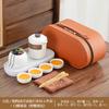 Simple Kung Fu tea set style coarse pottery teapot portable tea making set business souvenir gift high-end set