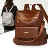 Backpack Soft Leather Women's Multifunctional Shoulder Bag Large Capacity Travel Bag