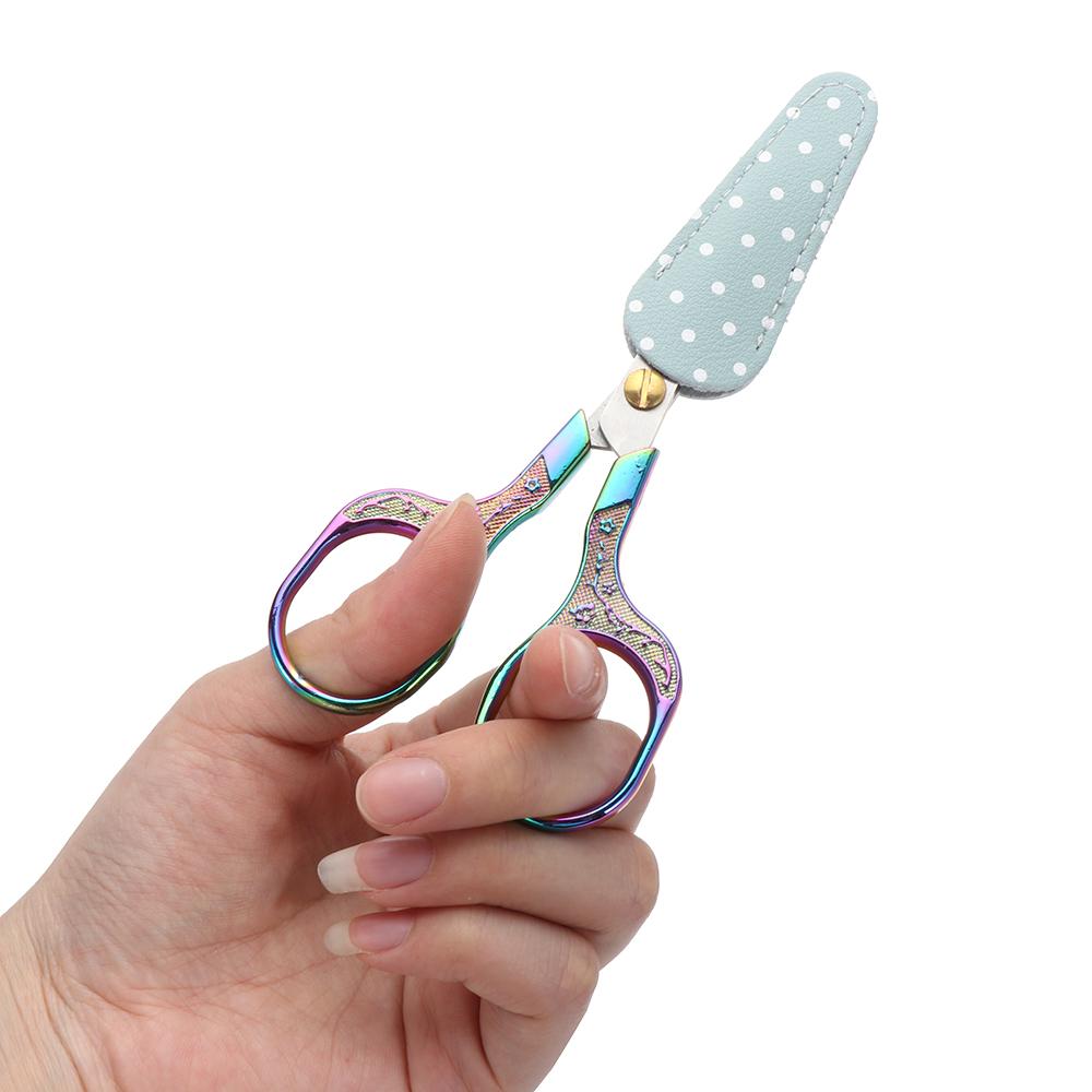 1PC Embroidery Scissors Protective Cases PU Leather Scissors Cover Sewing Tools DIY Scissors Sleeve Household Tool Accessories