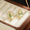 Французские серьги-гвоздики с цветком в виде масла для женщин, элегантные серьги с имитацией жемчуга, корейские модные аксессуары, ювелирные изделия, подарки