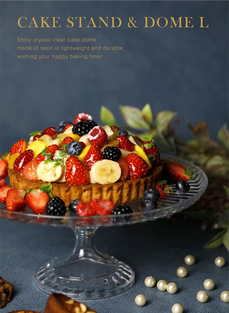 CB JAPAN Cake Stand with Dome Lid Clear Plastic Cake Stand Dome L UCA [Size 8] &