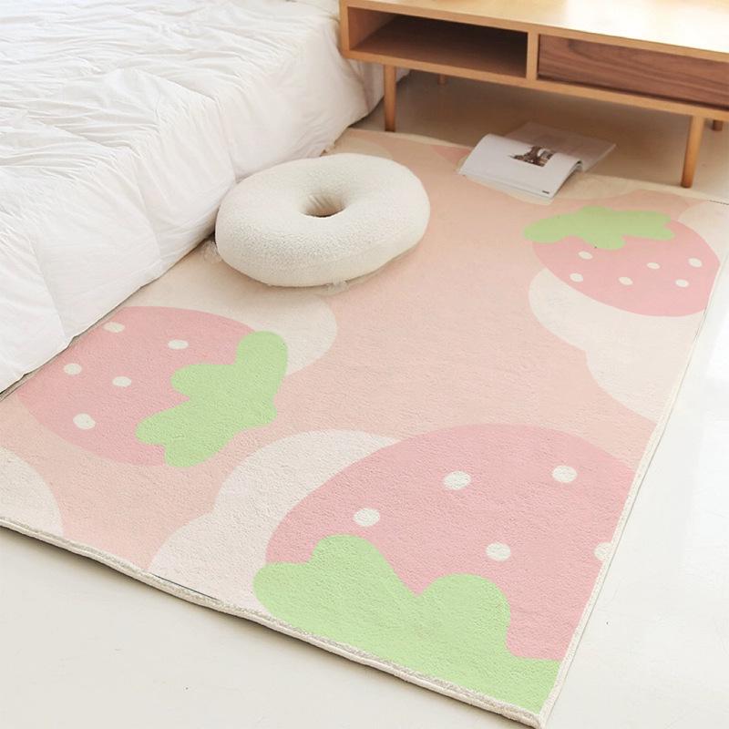 Pink Girly Style Thickened Cashmere-Like Blanket for Bedside, Sofa, Living Room, or Bay Window