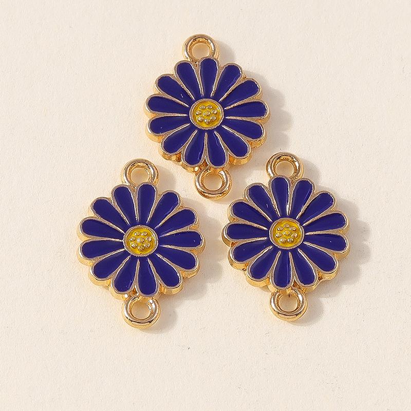 Лесли 10 шт. Красочные подвески в виде цветка ромашки с двумя отверстиями для изготовления ювелирных изделий, браслета, ожерелья, брелока своими руками, кулона