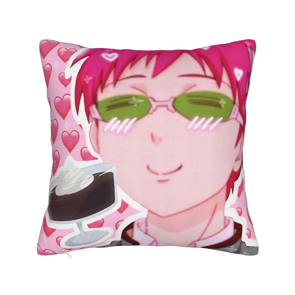 Saiki Kusuo Yare Yare Square Pillow Case Cushion Cover Vintage Zipper Decor Throw Pillow Case Cover for Home 45x45cm