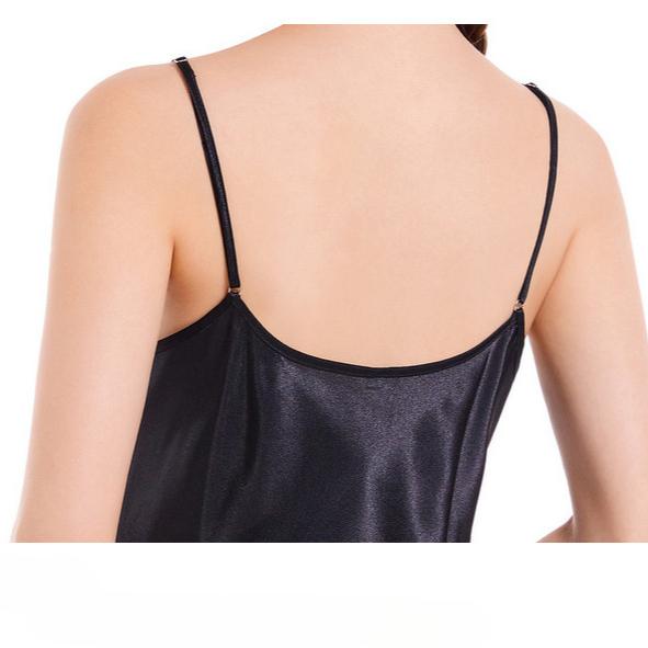 Женская домашняя одежда весна-осень средней длины, однотонная одежда для отдыха, сексуальный халат с V-образным вырезом, комплект из двух предметов, пижамная одежда из ледяного шелка