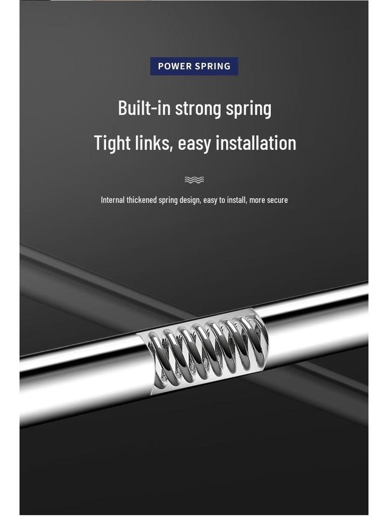 Stainless Steel No-Drill Telescopic Shower Curtain Rod for Bathroom and Wardrobe Use