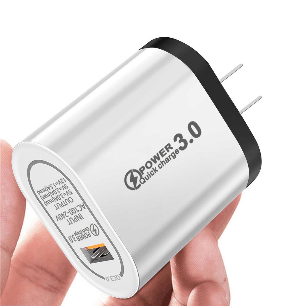 Универсальное однопортовое быстрое зарядное устройство QC3.0 - Совместимо с UK, EU, US