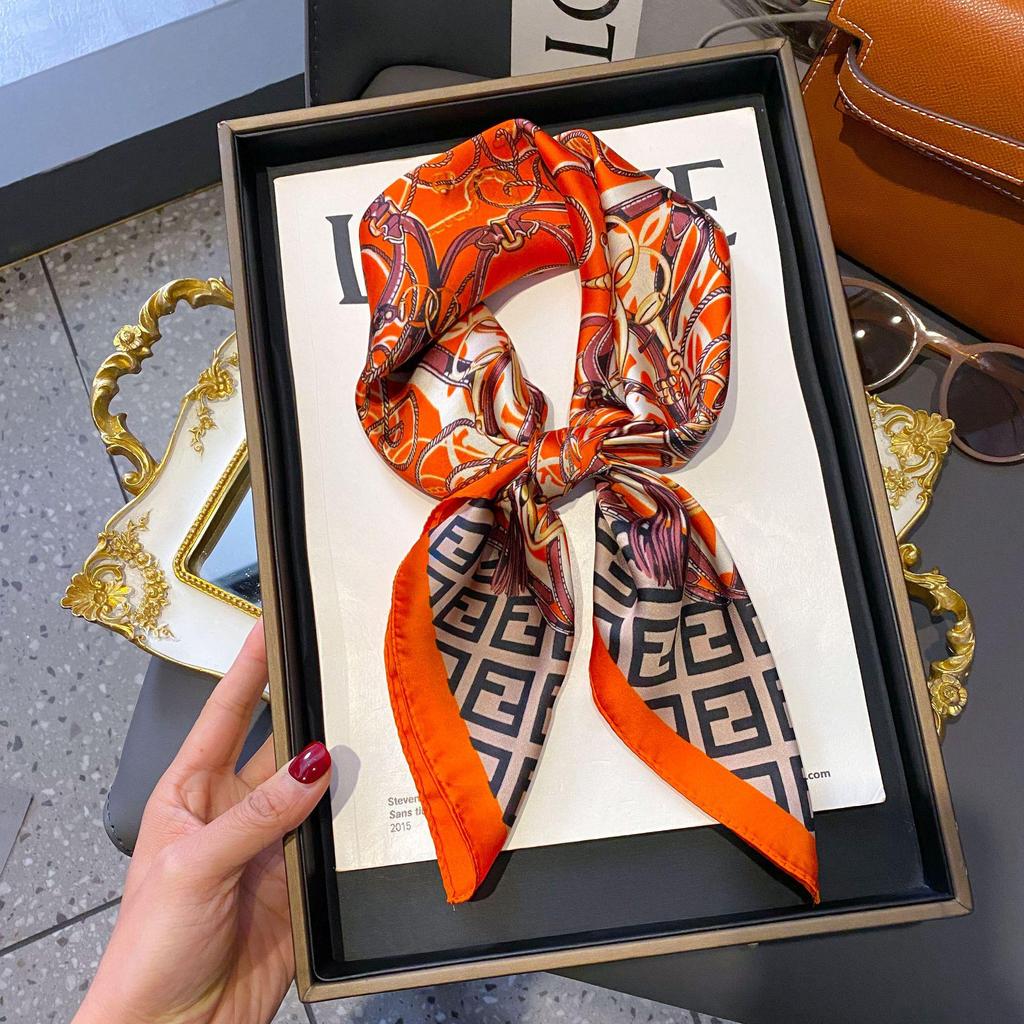 70cm Korean-Style Silk Square Scarf: Fashionable, Versatile Neck Protection and Decorative Accessory
