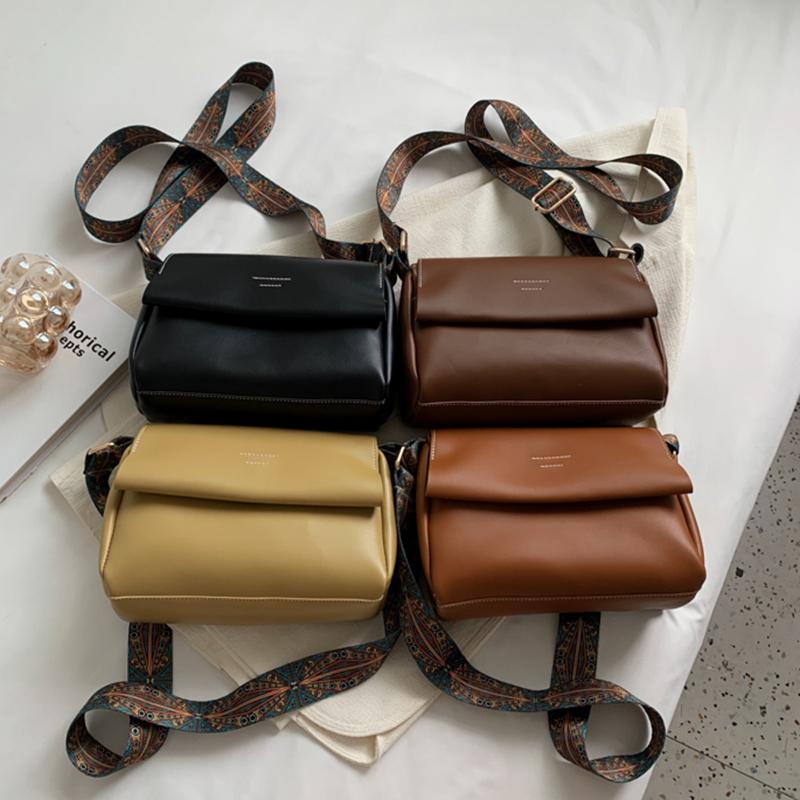 Yogodlns Винтажная сумка, женская новая высококачественная сумка на плечо, простая и универсальная, с широким ремнем, однотонная сумка через плечо, маленькая квадратная сумка