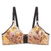 Сексуальный бюстгальтер с застежкой спереди, пуш-ап, бюстгальтер без косточек с цветочным принтом, удобное беспроводное женское белье, чашка BC