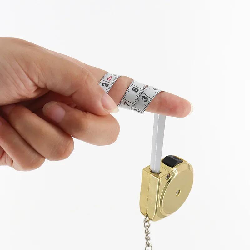2-метровая телескопическая мини-рулетка, портативный брелок, для DIY-производства и шитья из низкоуглеродистой стали для бытовых измерительных инструментов