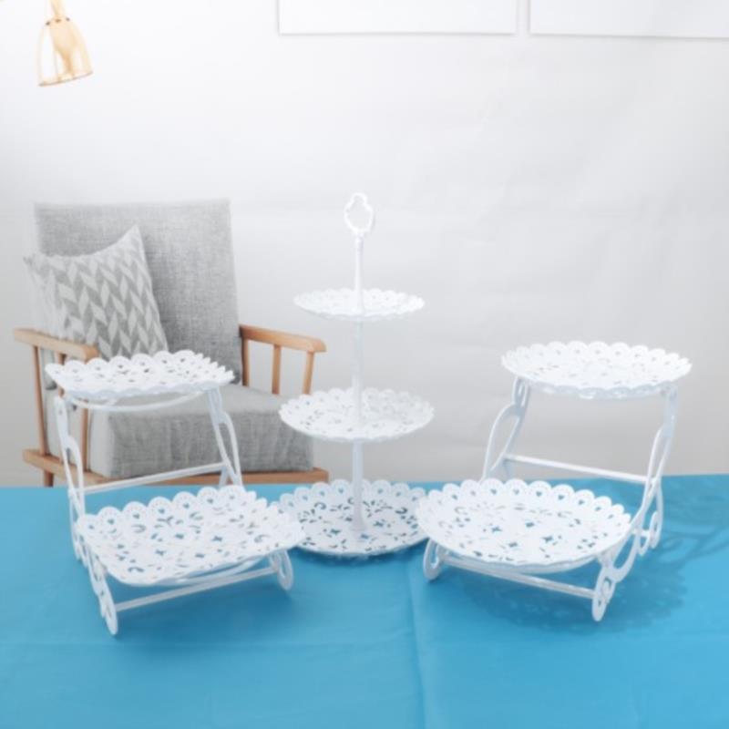 1/2Pcs Cake Stand Dishes Cupcake Snacks Plates Three-Layer Creative Fruit Basket
