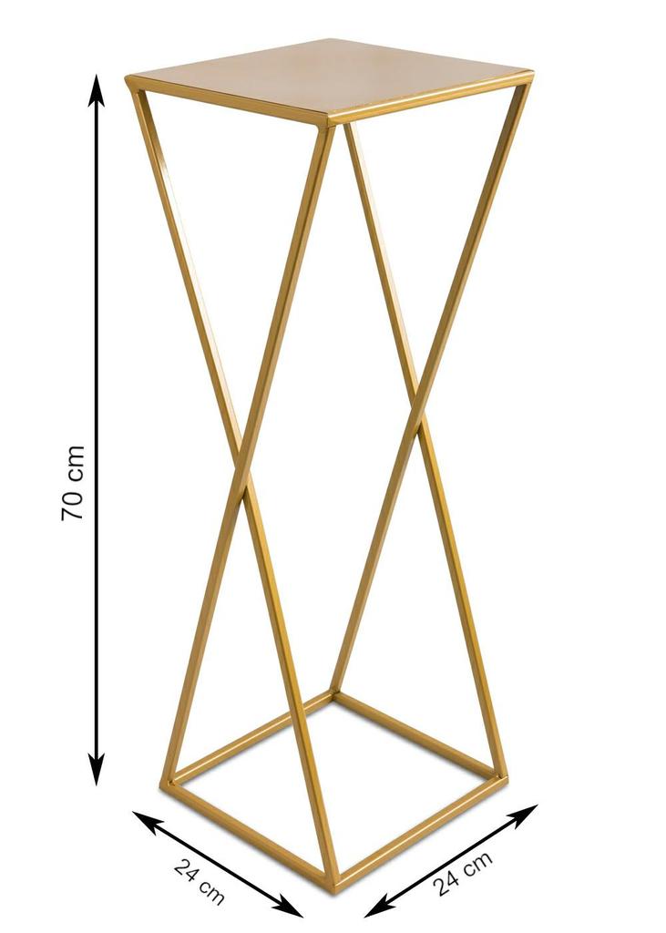 Nowoczesny Kwietnik Stojący 70 Cm Złotym