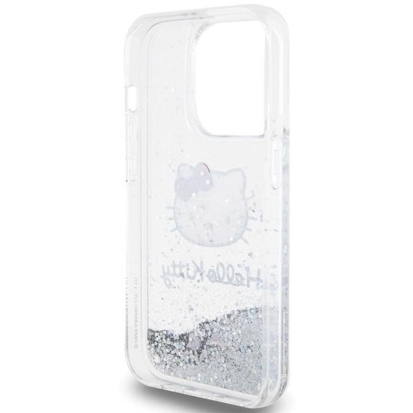 Hello Kitty Liquid Glitter Charms Kitty Head Case For Iphone 13 Pro / 13 - Silver