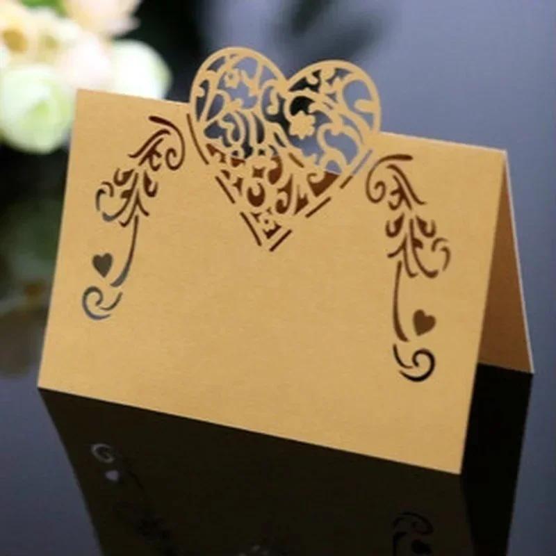 20 шт./пакет розовые/фиолетовые карточки с именами в форме сердца для свадебных приглашений на украшение стола для вечеринки свадебные аксессуары для декора