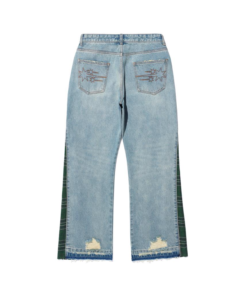 NICEGHOSTCLUB Side Check Panel Bootscut Jeans_Blue(Ng2Efud115A)