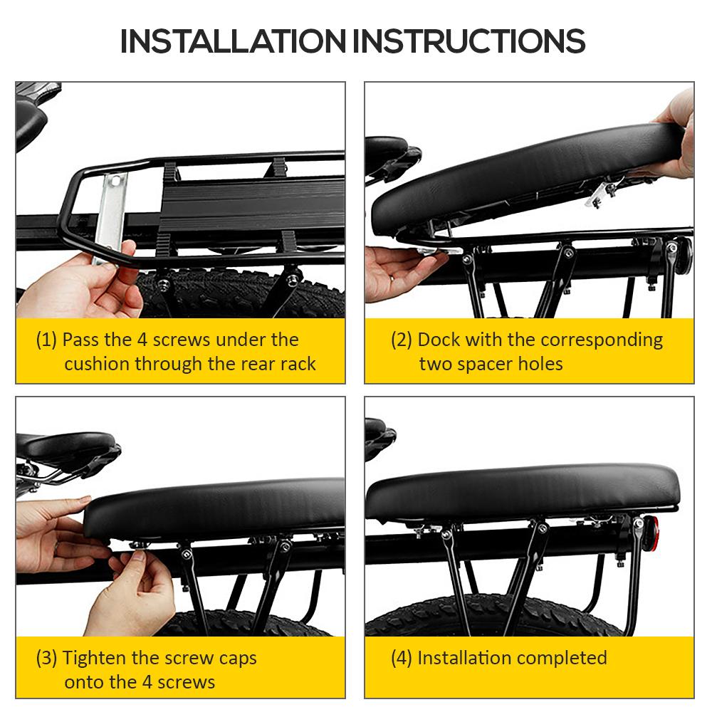 Велосипедное заднее сиденье Велосипед MTB Горный велосипед Мягкая удобная подушка из искусственной кожи Сиденье на задний багажник велосипеда Детское заднее сиденье