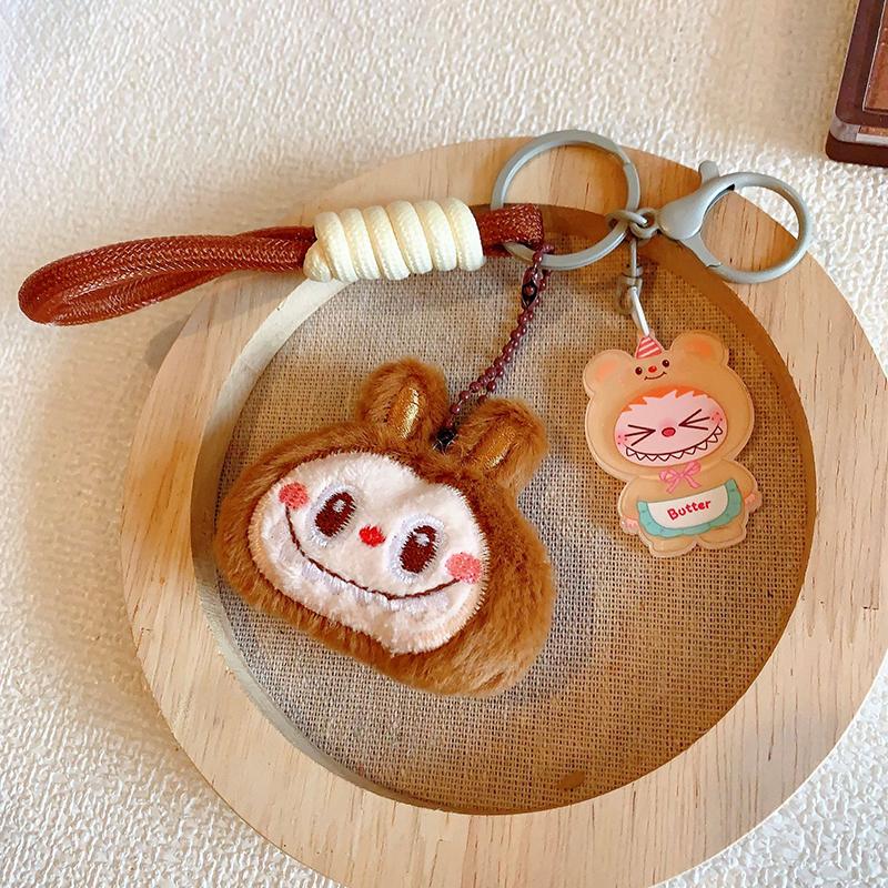 Cartoon Cute Labubu Keychain Pendant Funny Car Keychain Exquisite Creative Backpack Decoration Accessories Gifts
